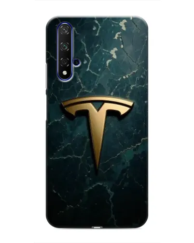 Чехол для Huawei Nova 5T с картинкой «Мраморная Tesla Gold»