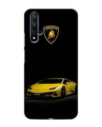Чехол для Huawei Nova 5T с картинкой «Lamborghini желтый акцент»