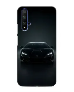 Чехол для Huawei Nova 5T с картинкой «Черный Lamborghini Aventador»