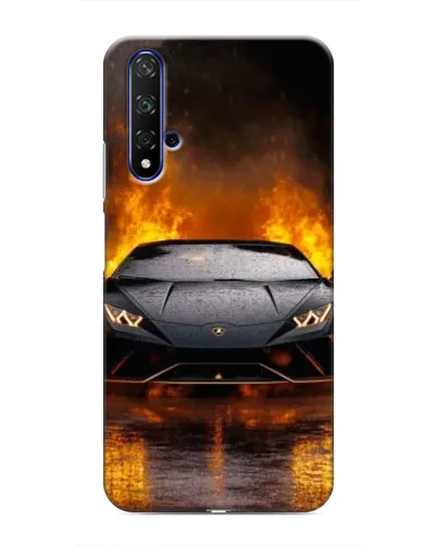 Чехол для Huawei Nova 5T с картинкой «Lamborghini в огне»