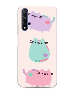 Чехол для Huawei Nova 5T с картинкой «Pusheen трио»