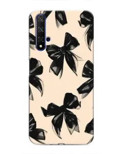 Чехол для Huawei Nova 5T с картинкой «Паттерн черные банты»