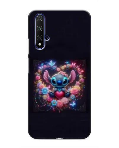 Чехол для Huawei Nova 5T с картинкой «Stitch в цветах»