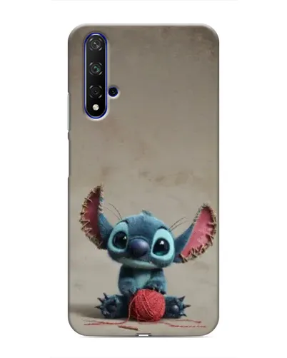 Чехол для Huawei Nova 5T с картинкой «Стич на коричневом фоне»