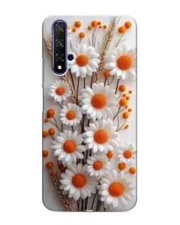 Чехол для Huawei Nova 5T с картинкой «Белые сухоцветы»