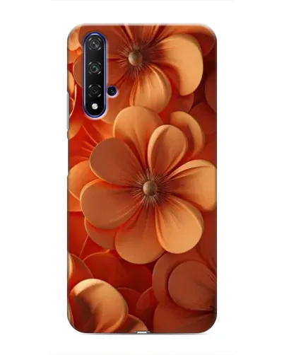 Чехол для Huawei Nova 5T с картинкой «Оранжевый макро цветок»