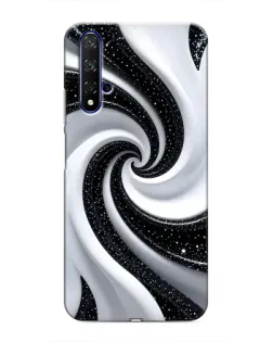 Чехол для Huawei Nova 5T с картинкой «Черно-белая спираль»