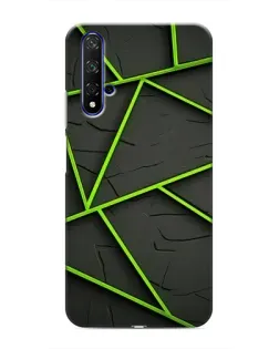 Чехол для Huawei Nova 5T с картинкой «Зеленые геометрические линии»