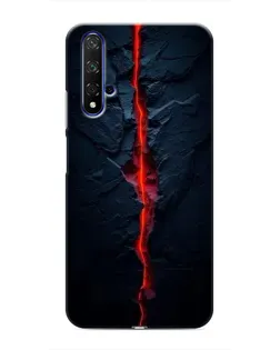 Чехол для Huawei Nova 5T с картинкой «Kрасная лавовая трещина»