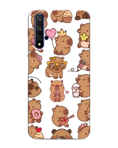 Чехол для Huawei Nova 5T с картинкой «Стикерпак с капибарами»