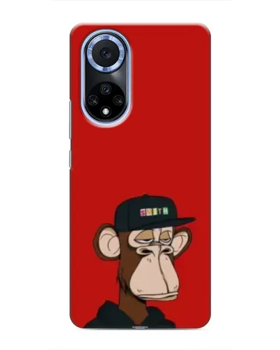 Чохол для Huawei Nova 9 SE з картинкою «Bored Ape — червоний фон»