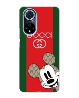 Чехол для Huawei Nova 9 SE с картинкой «Gucci — полосы и Микки»