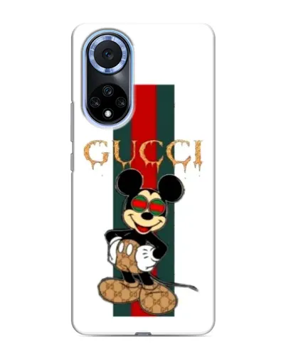 Чехол для Huawei Nova 9 SE с картинкой «Микки Маус Gucci — полосы»