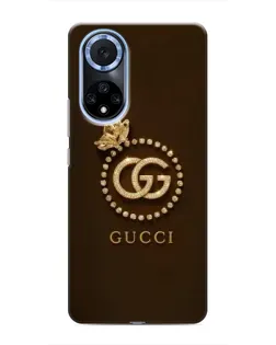 Чехол для Huawei Nova 9 SE с картинкой «Gucci — золотая бабочка»
