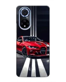 Чохол для Huawei Nova 9 SE з картинкою «Червона BMW на дорозі»