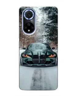 Чохол для Huawei Nova 9 SE з картинкою «BMW у зимовому лісі»