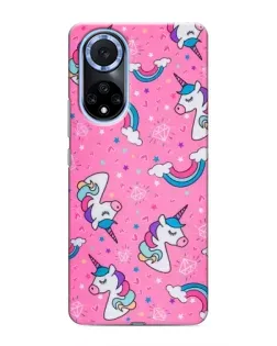 Чехол для Huawei Nova 9 SE с картинкой «Unicorn паттерн розовый»