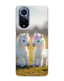Чехол для Huawei Nova 9 SE с картинкой «Пара единорогов»