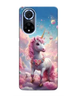 Чехол для Huawei Nova 9 SE с картинкой «Единорог среди облаков»