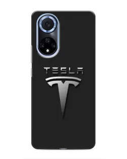 Чохол для Huawei Nova 9 SE з картинкою «Сталевий логотип Tesla»