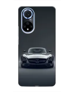 Чехол для Huawei Nova 9 SE с картинкой «Mercedes на черном»