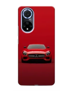 Чехол для Huawei Nova 9 SE с картинкой «Красный Mercedes AMG»