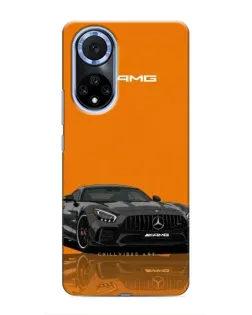Чехол для Huawei Nova 9 SE с картинкой «Оранжевый Mercedes AMG»