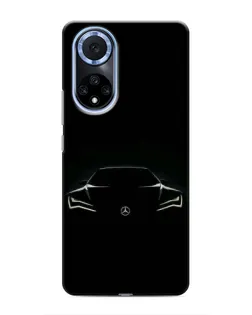 Чехол для Huawei Nova 9 SE с картинкой «Mercedes — силуэт авто»