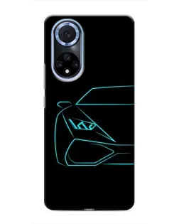 Чохол для Huawei Nova 9 SE з картинкою «Блакитний силует Lamborghini»