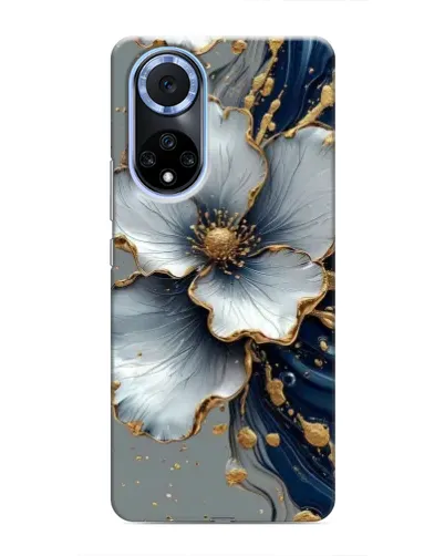 Чехол для Huawei Nova 9 SE с картинкой «Белый цветок и золотой флюид» Чехол для Huawei Nova 9 SE с картинкой «Белый цветок и золотой флюид»