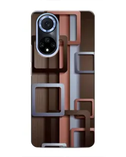 Чохол для Huawei Nova 9 SE з картинкою «Коричневі об'ємні квадрати»