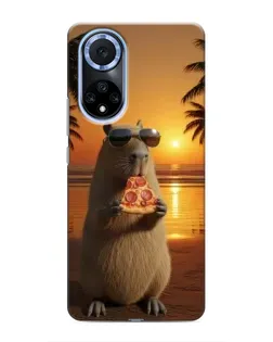 Чохол для Huawei Nova 9 SE з картинкою «Капібара з піцою»
