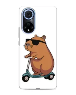 Чохол для Huawei Nova 9 SE з картинкою «Капібара на самокаті»