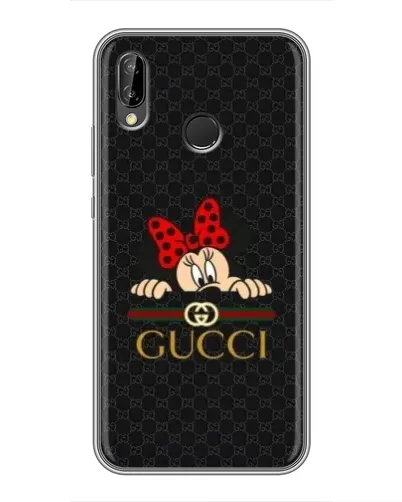 Чехол для Huawei P Smart 2019 с картинкой «Минни Маус Gucci — черный»