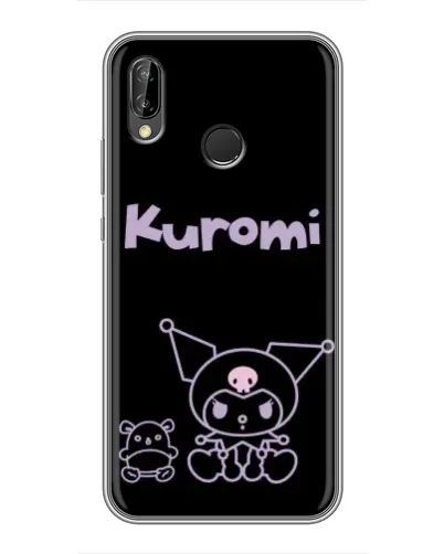 Чехол для Huawei P Smart 2019 с картинкой «Kuromi — черный минимализм»