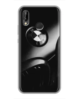 Чехол для Huawei P Smart 2019 с картинкой «Эмблема BMW — макро»