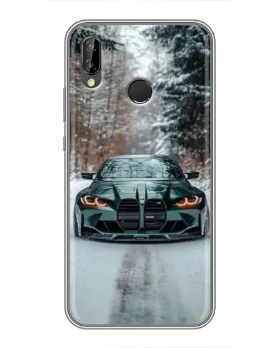 Чехол для Huawei P Smart 2019 с картинкой «BMW в зимнем лесу» Чехол для Huawei P Smart 2019 с картинкой «BMW в зимнем лесу»
