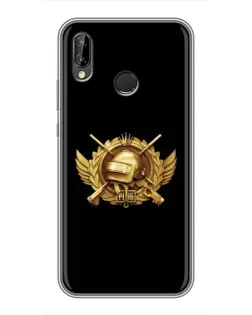 Чехол для Huawei P Smart 2019 с картинкой «PUBG — оранжевый градиент»
