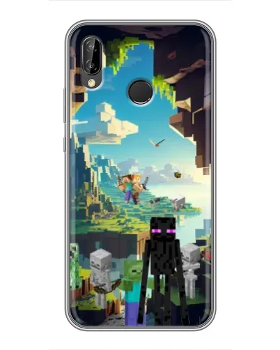 Чехол для Huawei P Smart 2019 с картинкой «Эндермен в лесу»