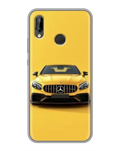 Чехол для Huawei P Smart 2019 с картинкой «Желтый Mercedes GT»
