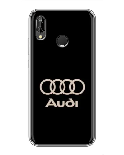 Чехол для Huawei P Smart 2019 с картинкой «Audi — золотой логотип»