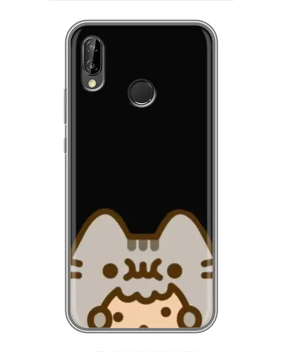Чехол для Huawei P Smart 2019 с картинкой «Пушин на черном»