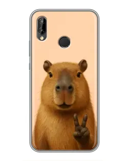 Чехол для Huawei P Smart 2019 с картинкой «Капибара виктория» Чехол для Huawei P Smart 2019 с картинкой «Капибара виктория»