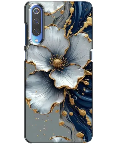 Чехол для Huawei P Smart 2020 с картинкой «Белый цветок и золотой флюид» Чехол для Huawei P Smart 2020 с картинкой «Белый цветок и золотой флюид»
