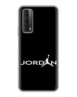 Чехол для Huawei P Smart 2021 с картинкой «Jordan White Logo»