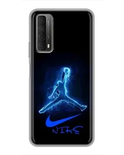 Чехол для Huawei P Smart 2021 с картинкой «Jordan Neon Blue»