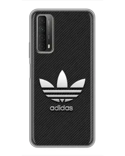 Чехол для Huawei P Smart 2021 с картинкой «Adidas Карбоновая текстура»