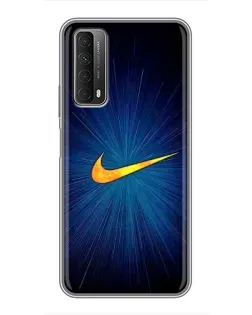 Чехол для Huawei P Smart 2021 с картинкой «Синий пульс Nike» Чехол для Huawei P Smart 2021 с картинкой «Синий пульс Nike»