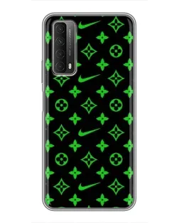 Чехол для Huawei P Smart 2021 с картинкой «Неоновый принт LV»