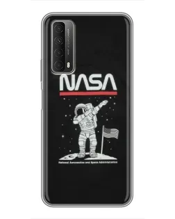 Чохол для Huawei P Smart 2021 з картинкою «NASA — крокуємо по Місяцю»